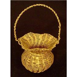 Antique  Bronze Hand-Woven Mini- Basket #1967830