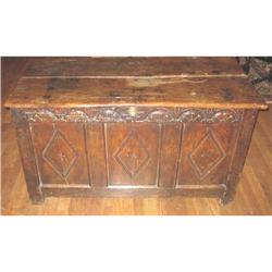 18th C. Antique CARVED COFFER TRUNK Must See!! #1979355
