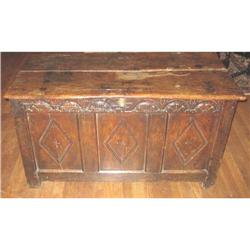 18th C. Antique CARVED COFFER TRUNK Must See!! #1979355