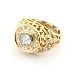 Antique 1.00ct Rose Cut Dia 15k Y Gold Ring #1979461