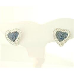 Vintage Sapphire & Diamond 18k W Gold Earrings #1979580