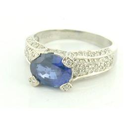 2.55ct Ceylon Sapphire & Diamond 14k WGold Ring#1979594