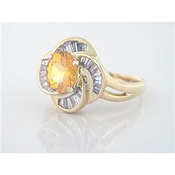 Yellow Sapphire and Diamond Ring in 18k Y Gold #1979606