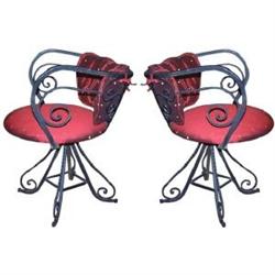 Pair of French Iron Arm Chairs (art deco) #1979614