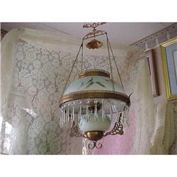 Antique Oil Chandelier, Copper Frame, and #1979641