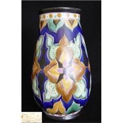 Crown Devon Art Deco Hand Painted Vase. #1979710