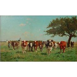 Cattle in a Landscape by Emile Van Damme-Sylva #1979953