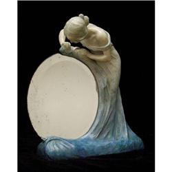 Jugendstil / Art Nouveau Table MIrror w/ Lady #1979989