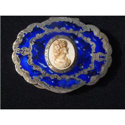 Silver box with chased gilded silver on cobalt #1980007