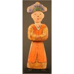 Fine Antique Korean Doll, Polychromed Wood #1980198