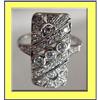 Image 1 : ART DECO PLATINUM DIAMOND RING SUPERB DESIGN #1980298