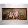 Image 1 : Victorian Rose Painting On Canvas Framed 19th C#1989798
