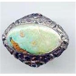 SALE Striking turquoise vintage signed ring #1990180