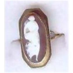 SALE Cameo ring 14kt gold #1990193