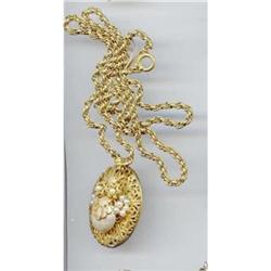 SALE MIRIAM HASKELL RARE Locket and chain #1990200