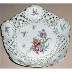 SAXE Pierced Porcelain Bowl #2 Dresden Flowers #1990211