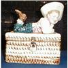 Image 1 : MAJOLICA Boy Teasure CHEST Box - ANTIQUE #1990273