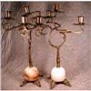 Image 1 : CANDELABRAS Pair ANTIQUE Alabaster BASES (2) #1990301