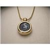 14K Gold Blue Agate Cameo Seahorse Charm #1990352