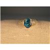 Estate 14K WG Gold London Blue Topaz Pave Ring #1990354