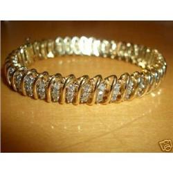 14K YG 4.00 ct Diamond Tennis Bracelet #1990599