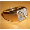 Image 1 : Mens 14K Yellow Gold Diamond Ring~F-VS #1990606