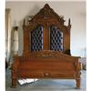 Image 1 : VICTORIAN STYLE GOTHIC REVIVAL KING LEATHER BED#1990661