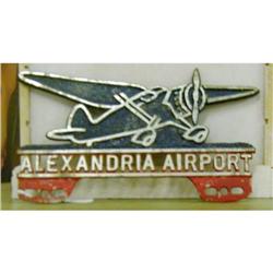 Old Alexandria Metal Airport Plane Sign #1990692