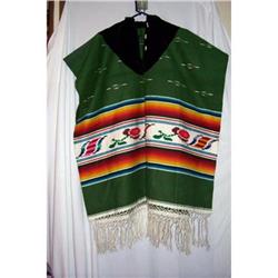 Vintage Mexican Rose Poncho Oaxaca #2000856