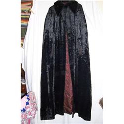 Vintage Black Astrakhan Wool Men's Cape  #2000859