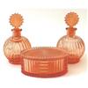 Image 1 : Peach Depression Glass Perfume Bottles and Jar #2000983