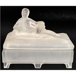 Cleopatra lll White Satin Glass Powder Jar #2000996