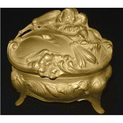 Art Nouveau Flowers Ormolu Jewelry Box #2001101