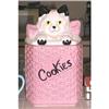 Image 1 : McCoy Cat in a Pink Basket Cookie Jar #2001110