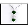 Image 1 : UNIQUE 18K WHITE GOLD JADE AND DIAMOND PENDANT #2001271