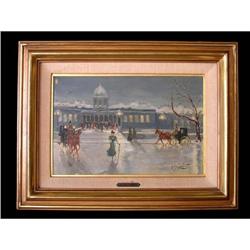 Paris at Dusk Scene (A) Oil Painting signed #2001311