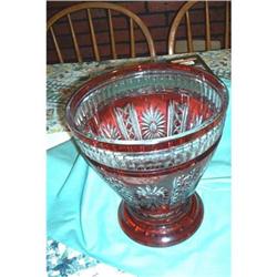 RED CUT CRYSTAL VASE #2001317