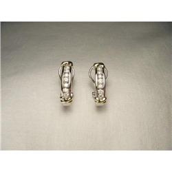 14K 10K Gold .50 CT Diamond X Huggie Earrings #2001363