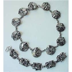 FIGURAL Hobe Sterling Necklace and Bracelet #2001462