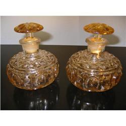 amber cut glass decanters!  #2001471