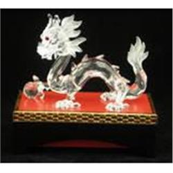 Swarovski Crystal Dragon 1997 Retired SCS Stand#2001475