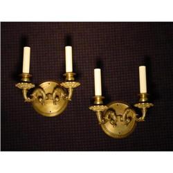 Pair two light bronze sconces #2001569