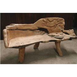 ANTIQUE ART ARCHITECTURAL HORSE SCULPTURE BENCH#2001645