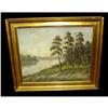 Image 1 : 19c Landscape Woods Forest Oil Painting 19th C #2001733