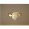 Image 1 : Ring  Vintage  18 ct.  Opal  Diamond  German  #1955404