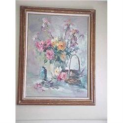 Rose & Irises oil painting by Joyce Lee Pike #1955989