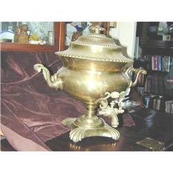 Large Gilt Metal Georgian Regency Tea Urn #1956098