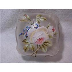 SATIN ART GLASS POWDER BOX or BOWL  #1965461