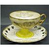 Image 1 : GOLD GILT*LUSTER*PEDESTAL CUP & SAUCER #1965592