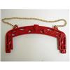 Image 1 : VINTAGE PURSE FRAME-FLORAL RED CELLULOID #1965629